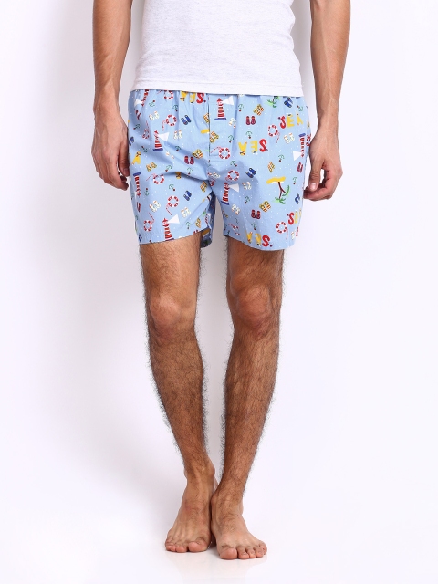 

Jack & Jones Men Blue Printed Golgol Pure Cotton Boxers 1574041001