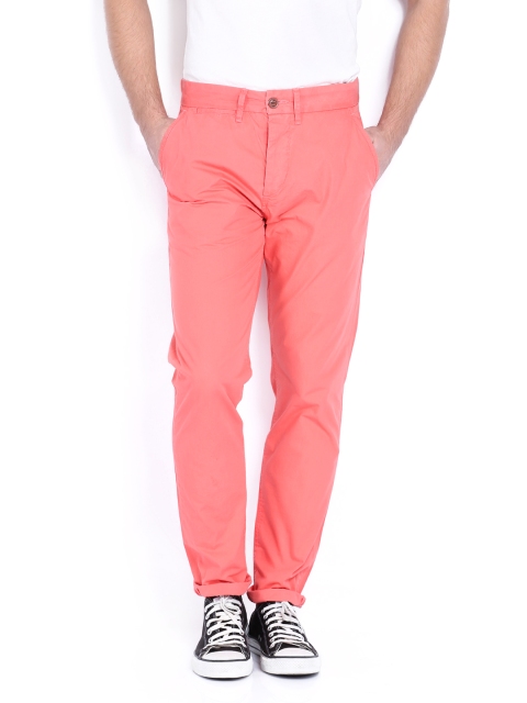 

Jack & Jones Men Coral Red Anti Fit Trousers