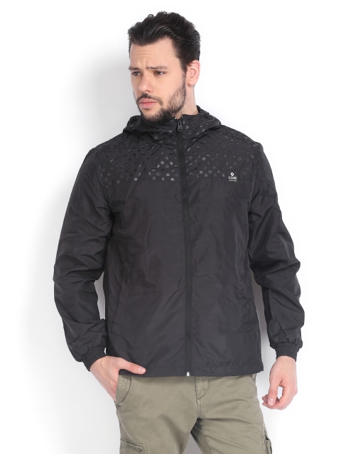 

Jack & Jones Men Black Hooded Jacket