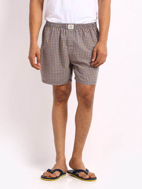 

Jack & Jones Men Multi-Coloured Checked Boxers 1539818