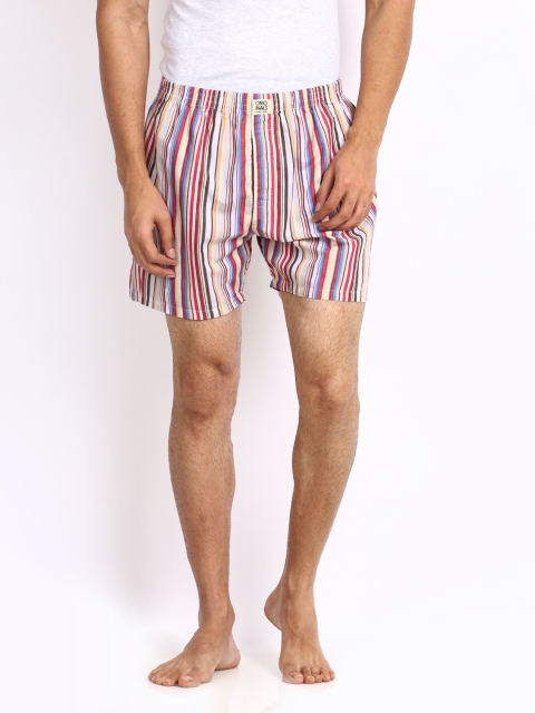 

Jack & Jones Men Multi-Coloured Striped Boxers 1574035004