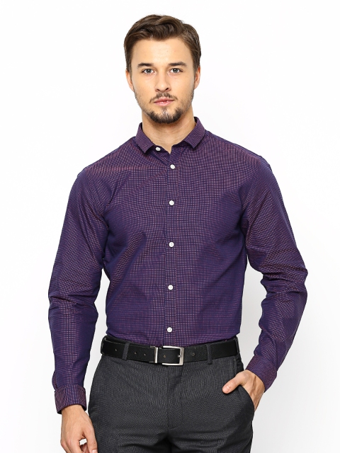 

Jack & Jones Men Navy & Pink Formal Shirt, Navy blue
