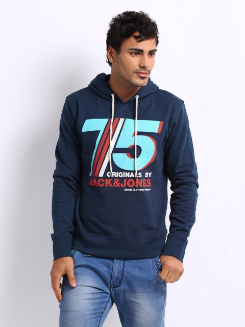 

Jack & Jones Men Navy Printed Sweatshirt, Navy blue