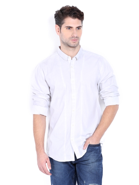 

Jack & Jones Men Off-White Casual Shirt