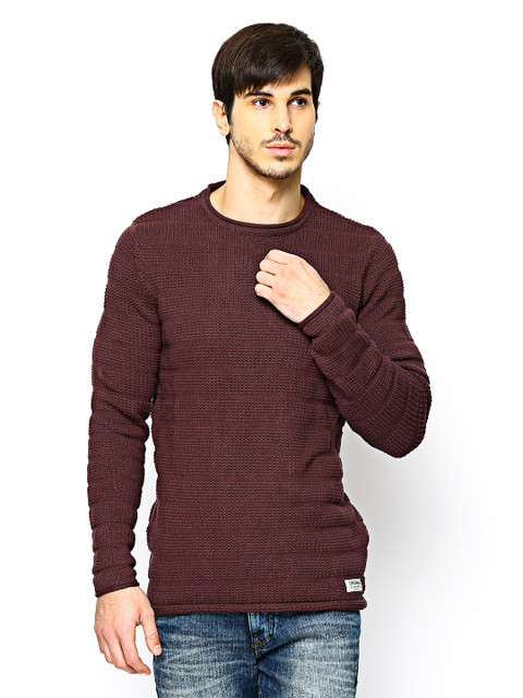 

Jack & Jones Men Burgundy Sweater