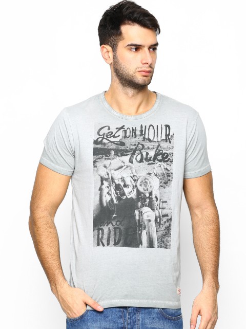 

Jack & Jones Men Grey Printed T-shirt