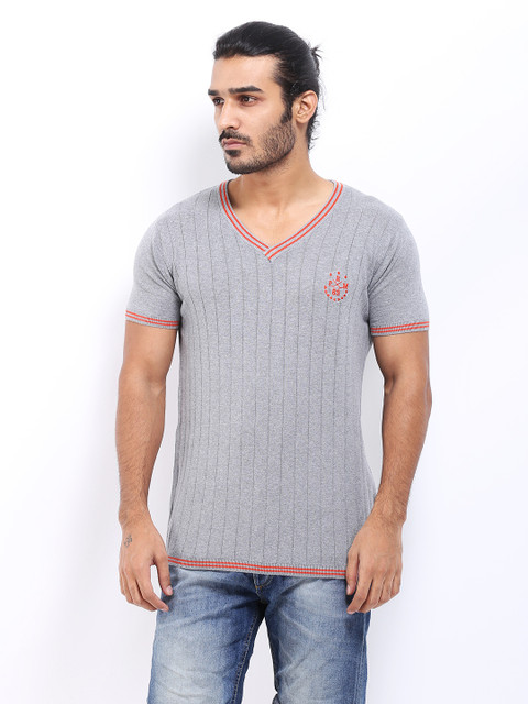 

Jack & Jones Men Grey Knit T-shirt