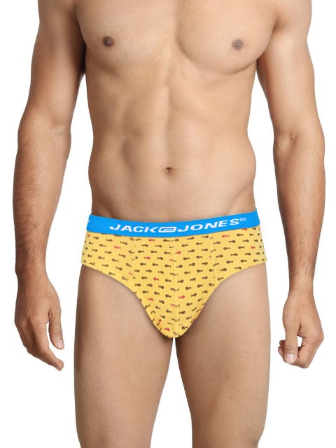 

Jack & Jones Men Yellow Printed Briefs 1687930003