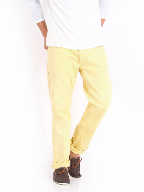 

Jack & Jones Men Yellow Tim Slim Fit Jeans