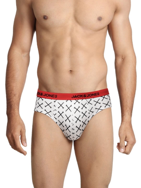 

Jack & Jones Men White Printed Briefs 1573161