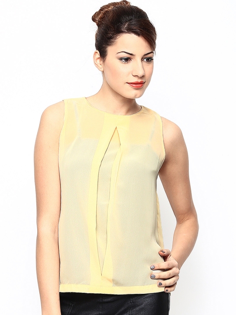 

Kami Women Light Yellow Sleeveless Top