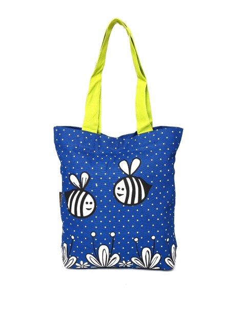 

Kanvas Katha Women Blue Printed Tote Bag