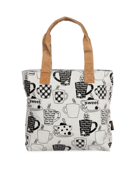 

Kanvas Katha Women Grey Coffee Cups Tote Bag