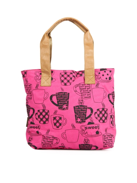

Kanvas Katha Women Pink Coffee Cups Tote Bag