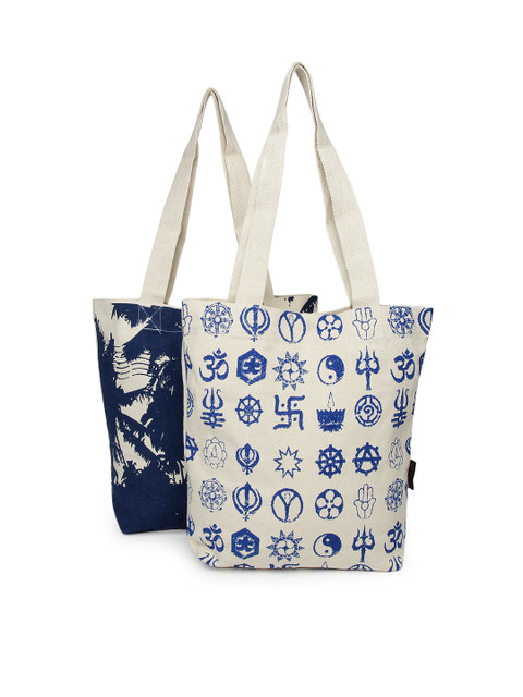 

Kanvas Katha Women Set Of 2 Tote Bags, Beige