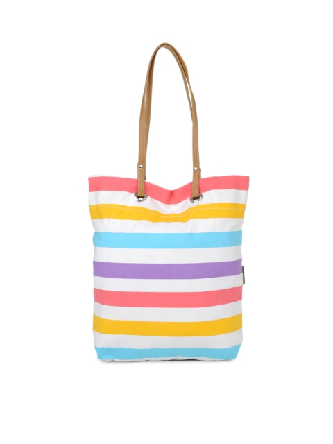 

Kanvas Katha Women Multi-Coloured Striped Tote Bag