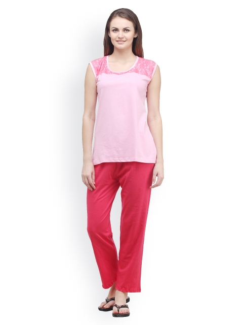 

Klamotten Women Pink & Red Lounge Set NS15