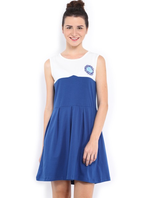 

Kook N Keech Disney Blue & Off-White A-Line Dress