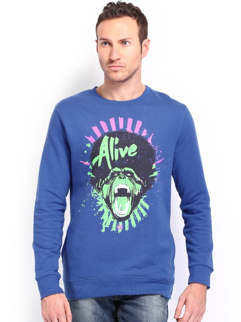 

Kook N Keech Men Blue Printed Sweatshirt