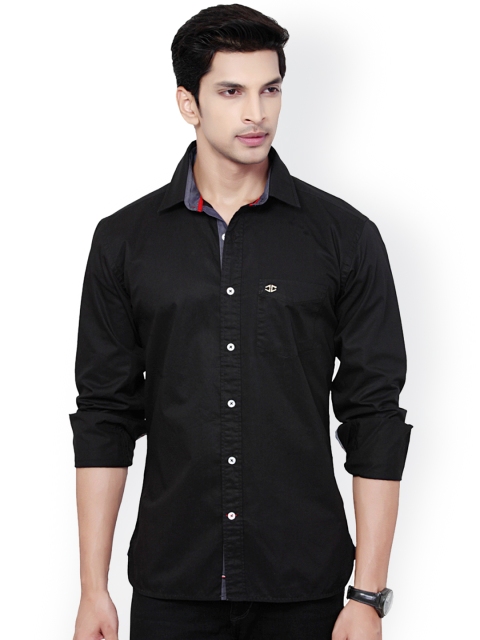 

L.A. SEVEN Men Black Slim Fit Casual Shirt