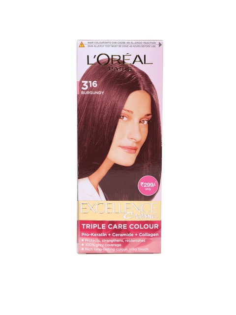 LOreal Paris Excellence Creme Burgundy Triple Care Hair Colour 3.16 available at myntra for Rs.254