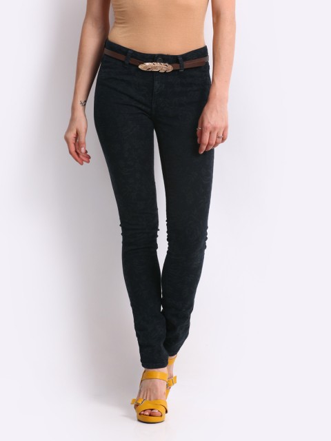 

Lee Women Jacquard Blue Skinny Fit Jeggings, Navy blue
