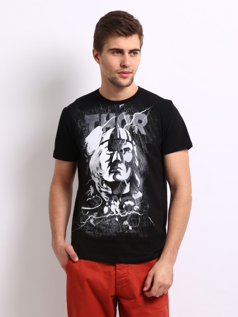 

Free Authority Men Black Marvel Comics Printed T-shirt