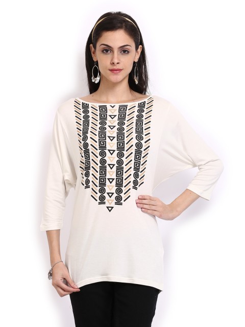 

Mirage Women Off-White Printed Top