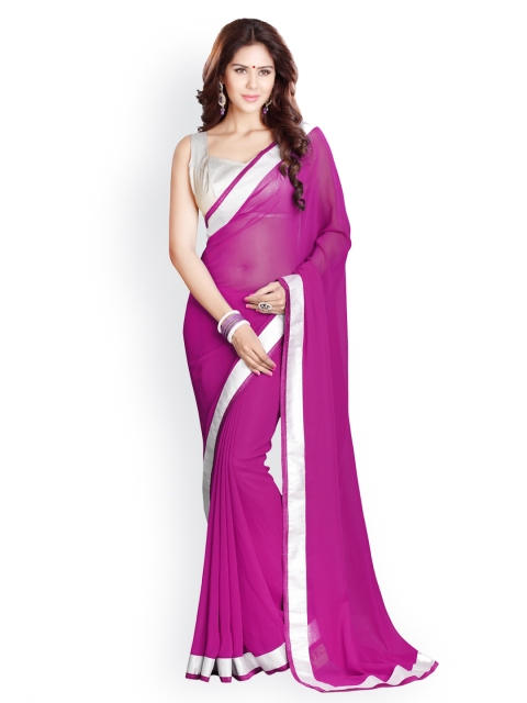 

Mirchi Fashion Burgundy Poly Georgette Fashion Saree