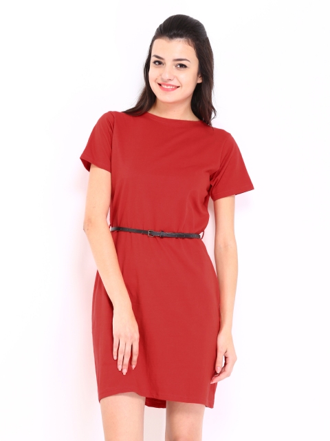 

Miss Chase Women Red Solid A-Line Dress