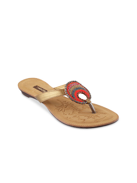 

Mochi Women Gold-Toned Flats