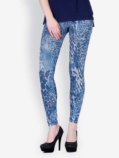 

N-Gal Women Blue Printed Leggings