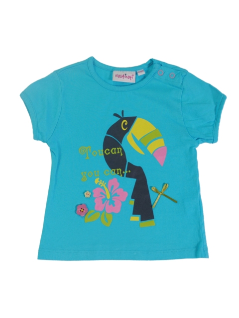 

Nauti Nati Girls Blue Printed Round Neck T-shirt