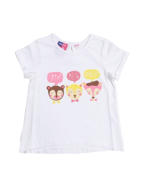 

Nauti Nati Girls White Printed T-shirt