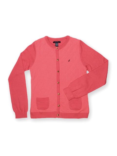 

Nautica Girls Coral Pink Cardigan