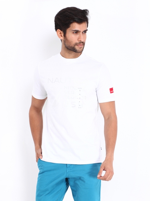 

Nautica Men White Printed T-shirt