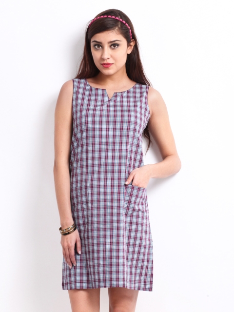 

Nineteen Purple & Blue Checked Shift Dress