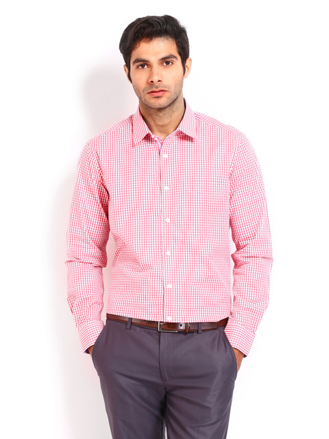 

Nord51 Men Pink & White Checked Semi Slim Fit Formal Shirt