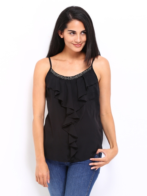 

ONLY Women Black Ruffled Top