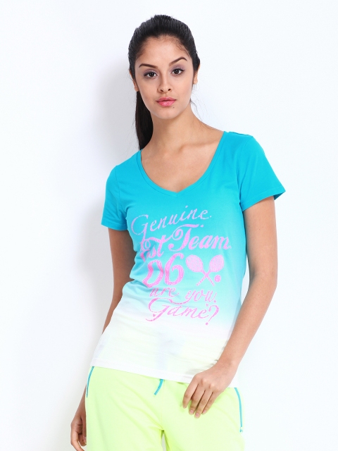 

ONLY Play Women Blue Printed T-shirt