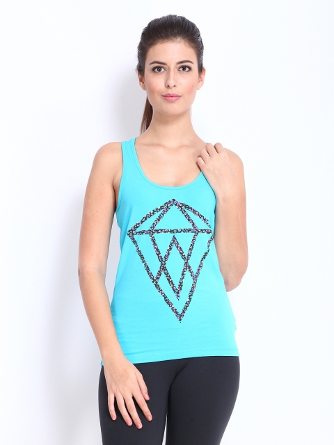 

ONLY Play Women Blue Printed Tank Top