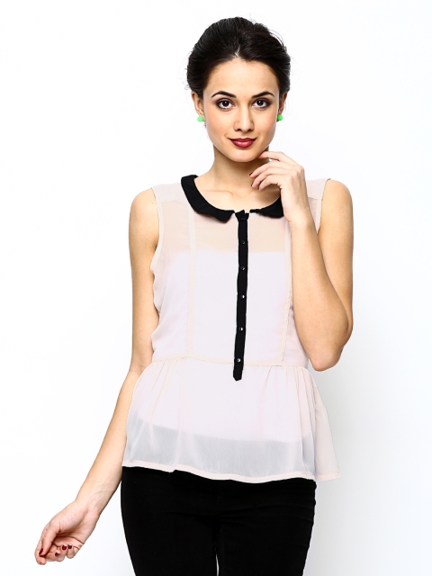 

ONLY Women Peach-Coloured Sheer Top