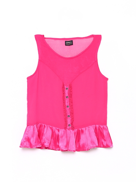 

ONLY Women Magenta Sheer Top