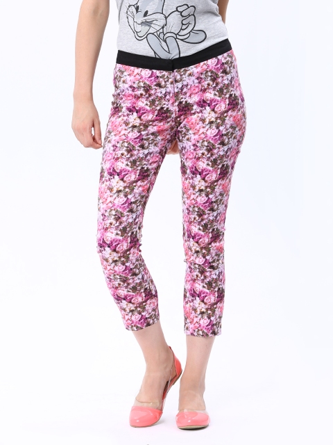 

ONLY Women Pink Floral Print Trousers