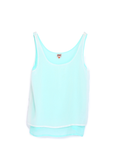 

ONLY Women White & Green Layered Top