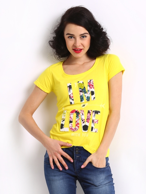 

ONLY Women Yellow T-shirt