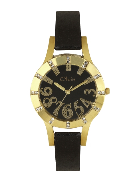 

Olvin Women Black Dial Watch 1695