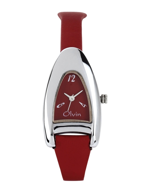 

Olvin Women Red Dial Watch 1625 SL05