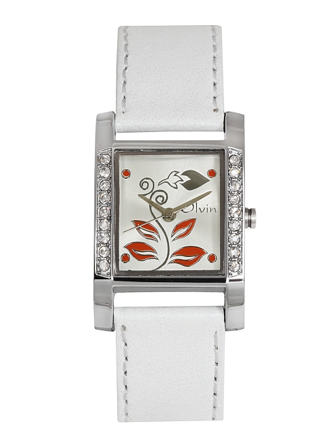 

Olvin Women Silver-Toned Dial Watch 1659SL01