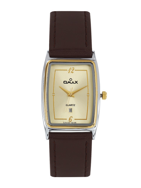 

Omax Men Muted Gold Toned Dial Watch